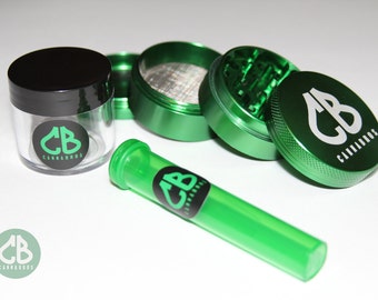 Cannabros Herb Grinder & Container Bundle Smell Proof Seal Tight