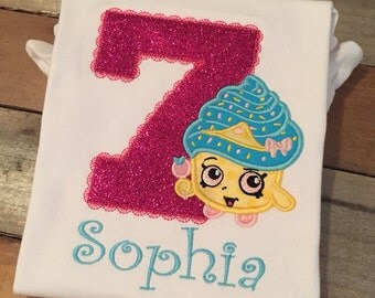 Shopkins cupcake applique shirt, cupcake inspired shirt, cupcake shirt, shopkins birthday shirt, SSD-56