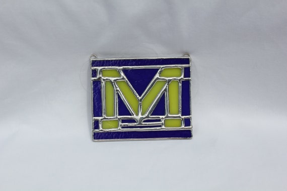 Items Similar To Stained Glass Letter M Letter M Stained Glass Monogram University Of