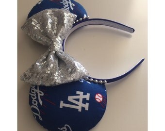 LA Dodgers Mickey Ears, Dodgers Mickey Ears, Baseball Mickey Ears, Dodgers Minnie Mickey Mouse Ears