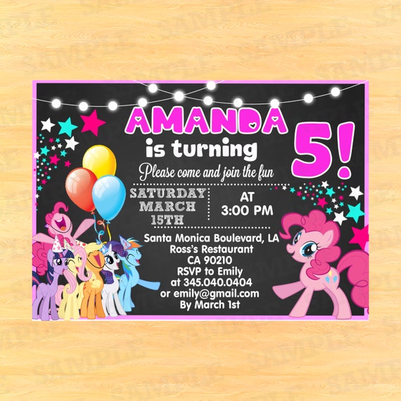 Etsy My Little Pony Invitations 3