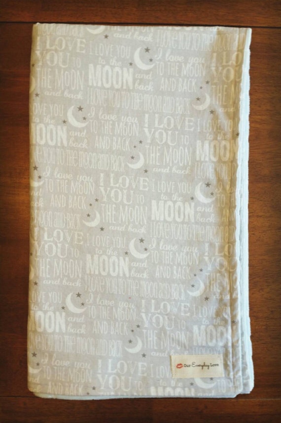 Items similar to Love you to the moon and back blanket, boy blanket