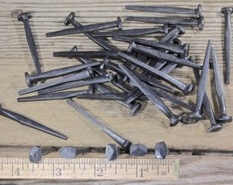 100 Rose head nails, 2" inch long, Antique old square wrought iron rustic vintage look ~100*140.6