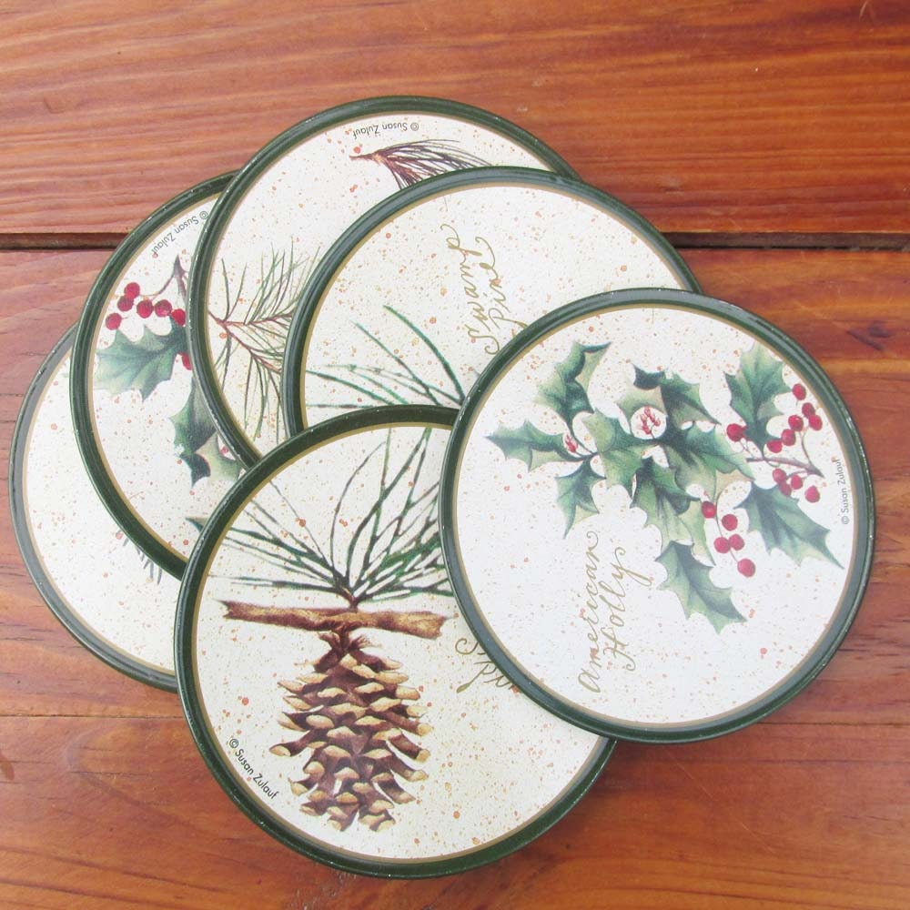 Christmas Coasters Holiday Entertaining Vintage by OldShedVintage