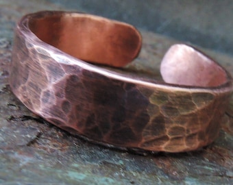 Hammered copper ring - Simple minimalist band ring - Adjustable copper ring - Mens copper ring - Arthritis ring - Anello rame uomo