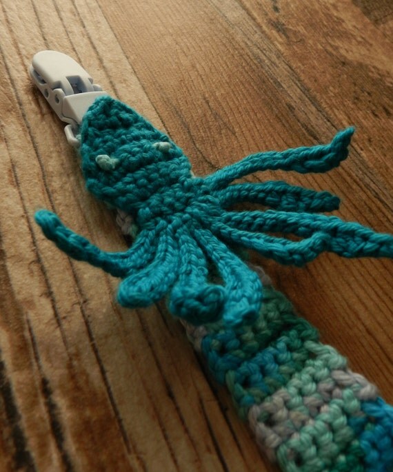 Blue Octopus / Kraken on Sea Blues Baby Pacifier / Soothie