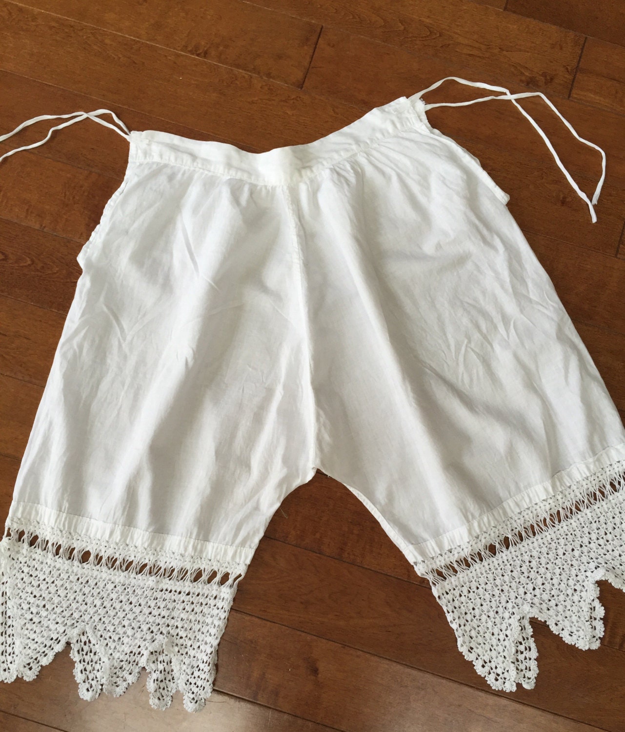 Victorian Era Underwear White Cotton and Lace Handmade Rare