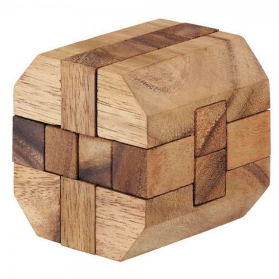 Wooden Toy : Diamond Long Cube The Organic Natural Puzzle