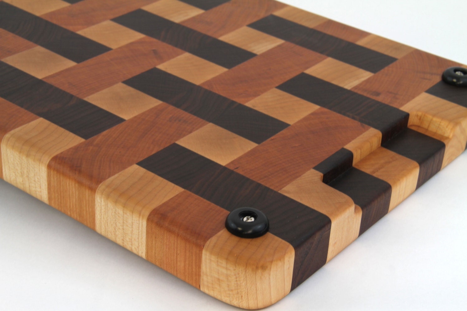 Stunning Handcrafted Wood Cutting Board End Grain Woven 