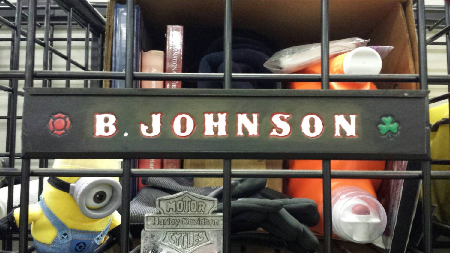 Firefighter Locker Name Tags Gear Grid/Universal