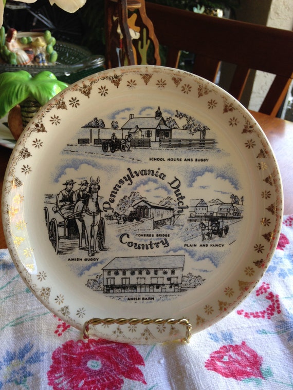 Souvenir Vintage Plate from Pennsylvania Dutch by