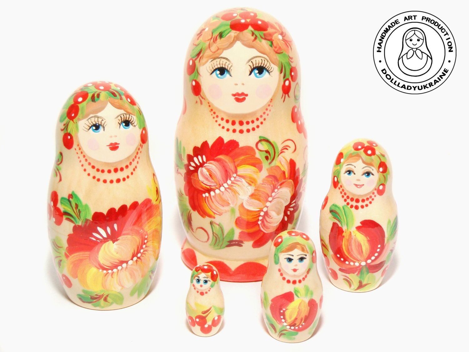Petrykivka Nesting Dolls Ukraine style Petrykivka russian