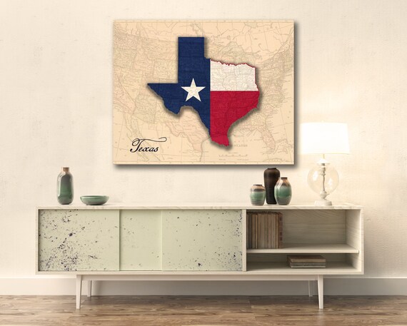 TEXAS state FLAG Office Decor large wall art canvas print flag
