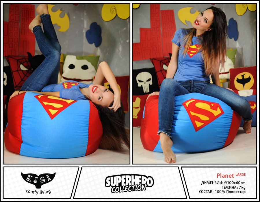 Superhero bean bag chairs adult size beanbag Batman & by EJSIdsgn