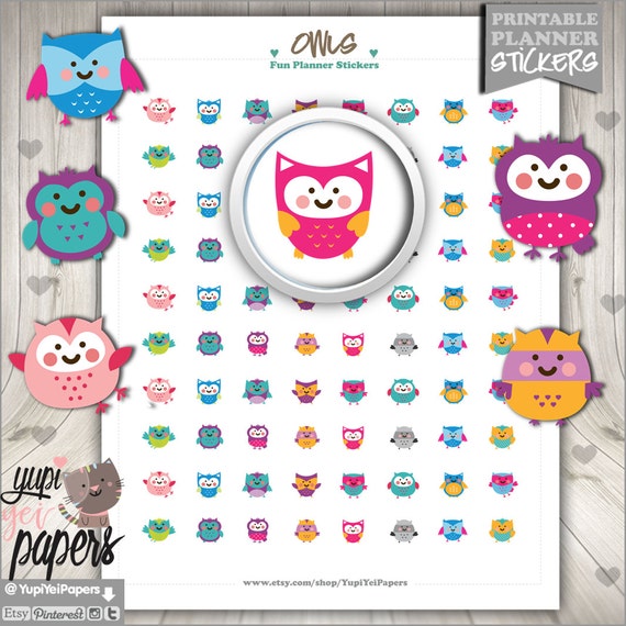 50off owl stickers owl icon scrapbooking printable