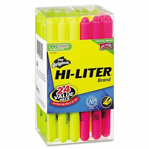 HILITER PenStyle Chisel Tip Highlighters 24 per Pack
