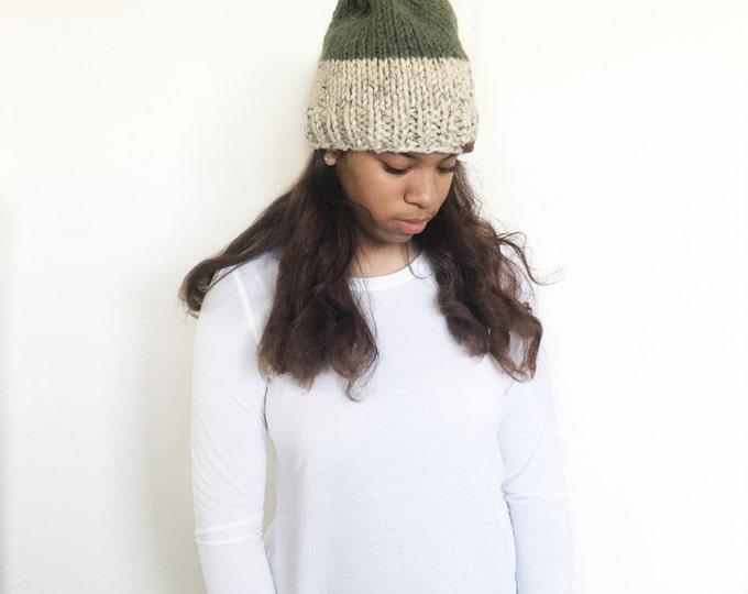 Knit Slouchy Beanie Hat//THE OLIVIA//Oatmeal and Willow