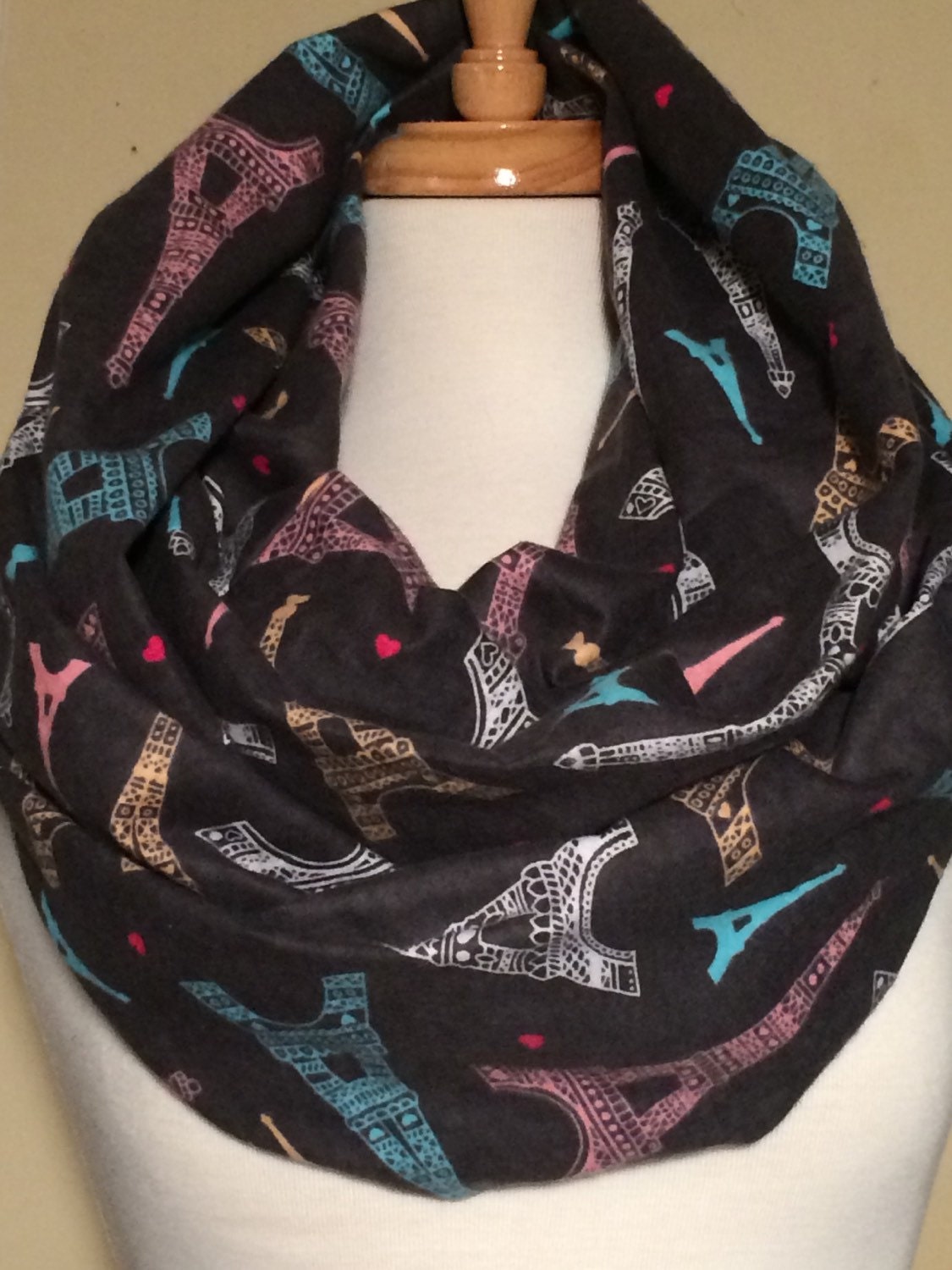 Eiffel Tower Scarf Infinity Scarfs Flannel Scarves Gift Paris