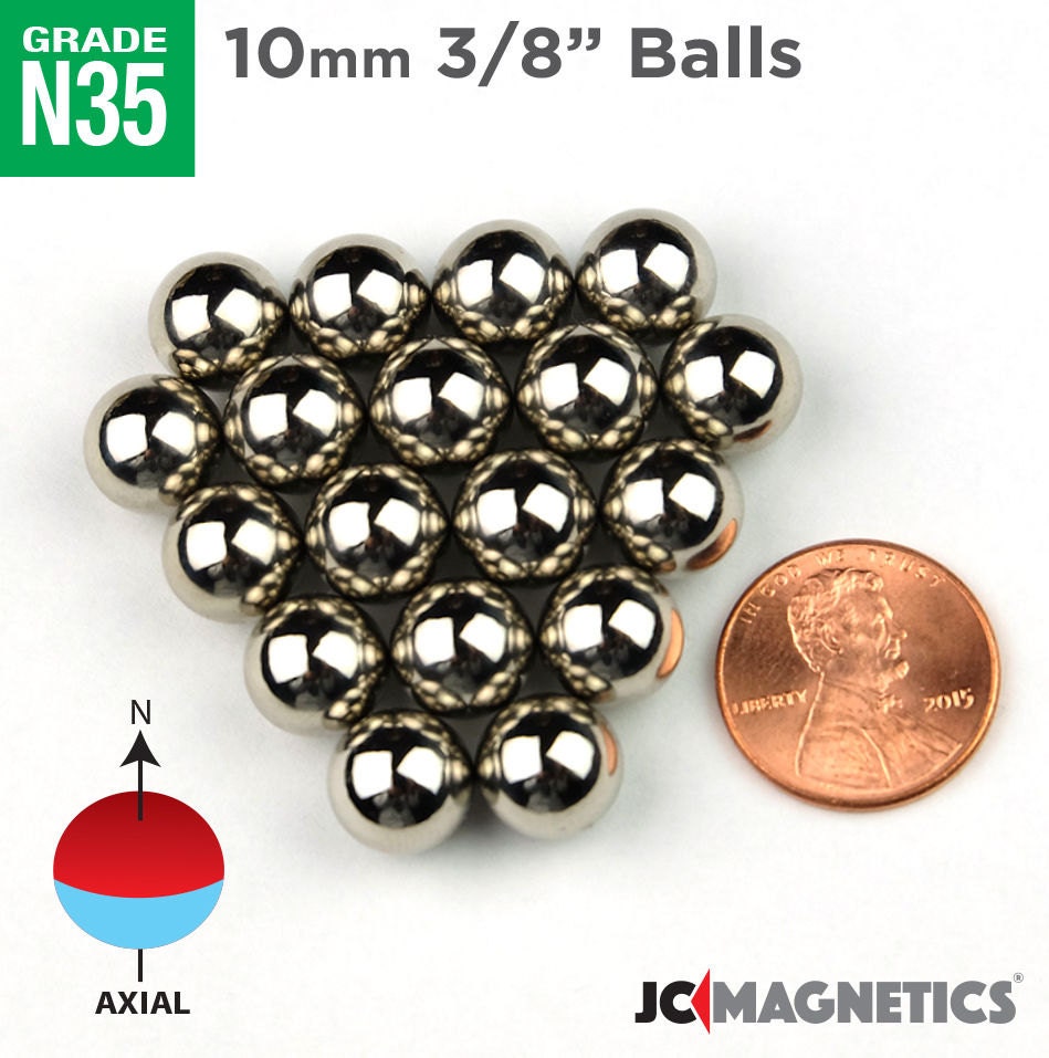 50pcs Strong Magnet Balls Diameter 10mm 38 Inch Spheres N35