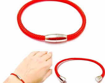 Red String Bracelet - Paracord String Bracelet - Magnetic String Bracelet - Mens String Bracelet - Womens String Bracelet - String Jewelry