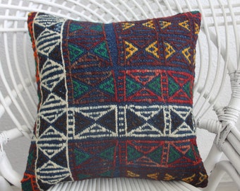 decorative pillow for couch purple red white kilim pillow 16x16 bohemian pillow throw pillow turkey kilim cushion wool pillow cover 728