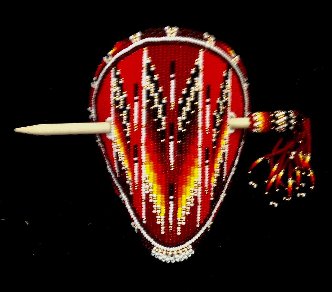 Beaded stick barrette