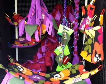 Sugar Glider or Rat Deluxe 10-Piece Hammock Cage Set - Cage Set with Toy - Sugar Glider Cage Set - Rat Hammock Set - Custom Fabric Choice