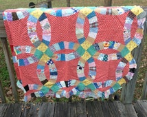 double wedding ring quilt top