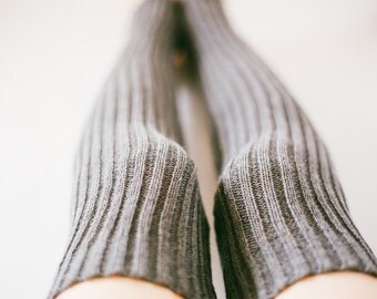 Handmade Knitted Ribbed Knee / Thigh-High LEG WARMERS: Customizable, Super Stretchy, Colourful, Durable, Colour Options, Unique