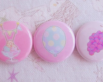 cloud picnic can badges feat. pixel art by bitmapdreams