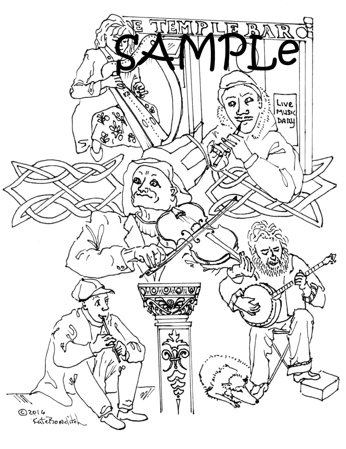 Coloring Pages Ireland Musicians