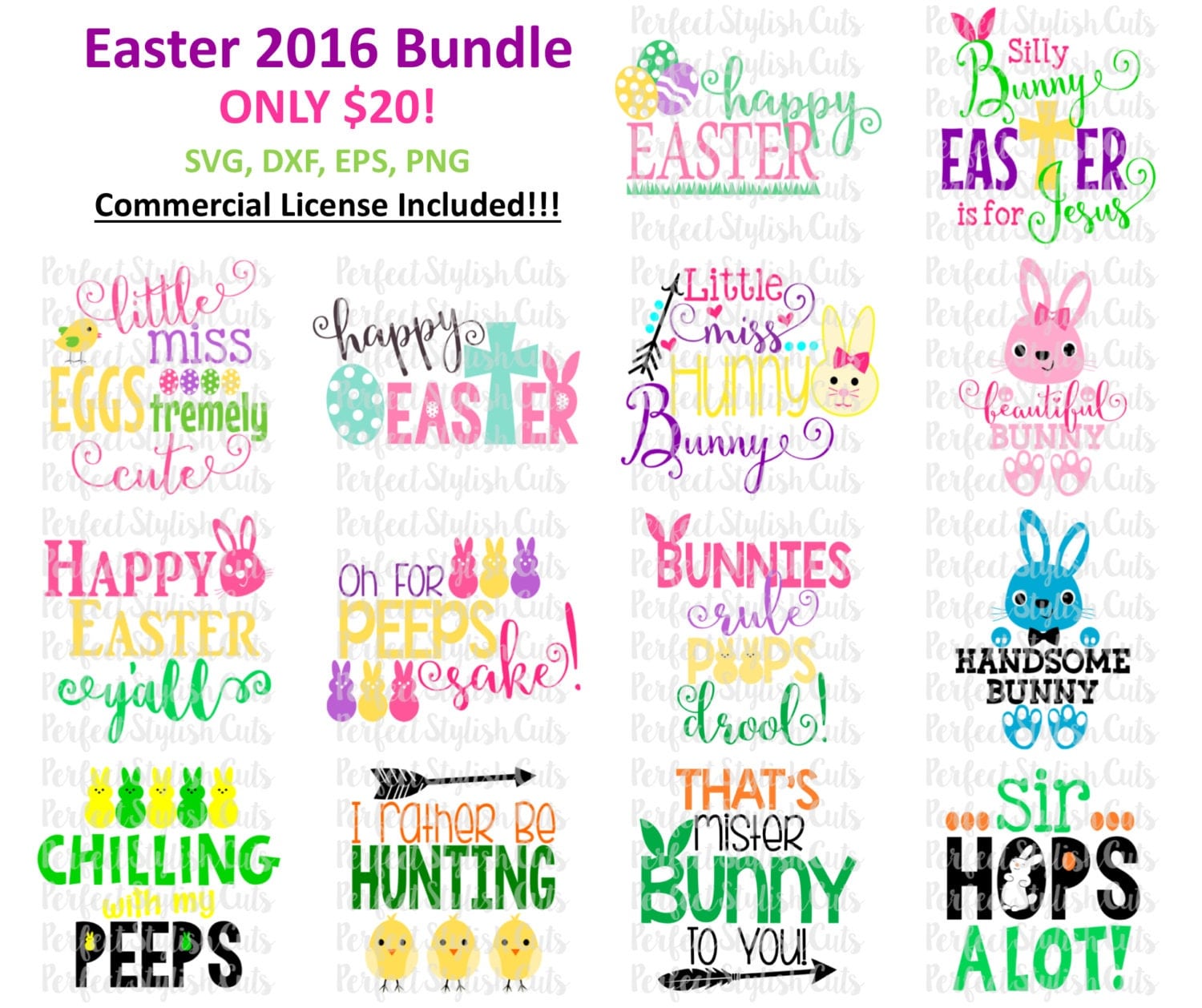 Download Easter Designs Bundle Easter SVG DXF EPS png Files for