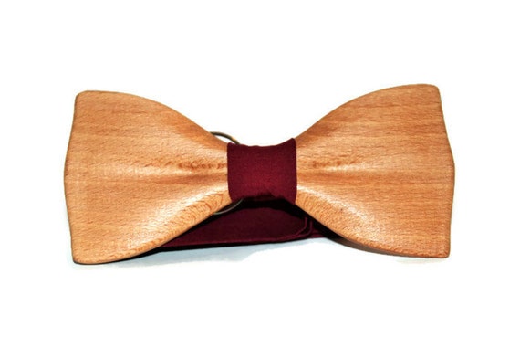 Wooden bow tie in the classic shape Handmade bow tie from