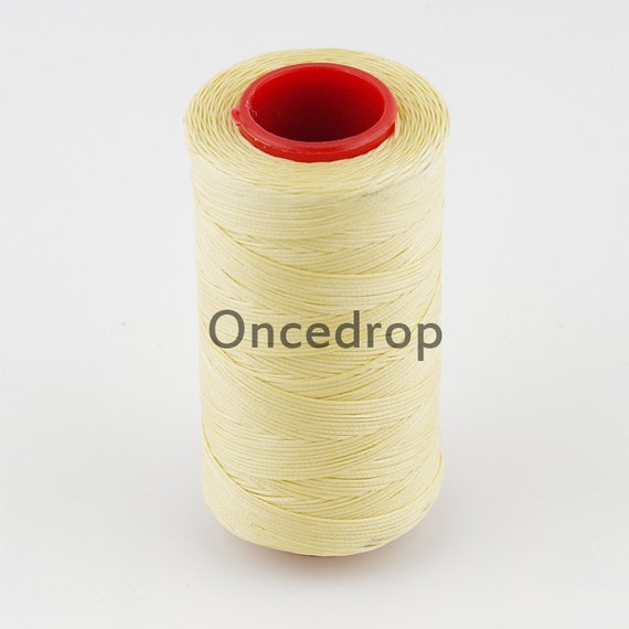 Beige 250 Meter 1mm Waxed Wax Thread Cord Sewing Craft for DIY