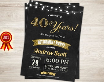 Rustic Retirement Invitation. Printable Retirement Party