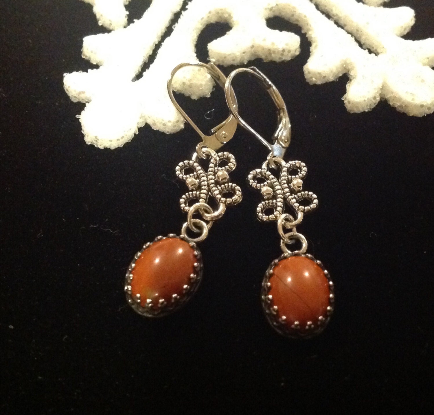 Red Jasper Natural Gemstone Earrings