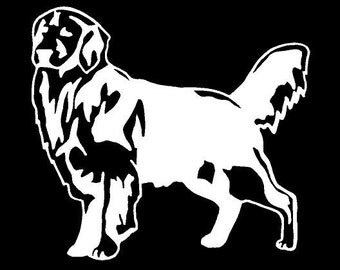 Vinyl Decal Golden Retriever dog puppy pet fun country bumper sticker car truck laptop