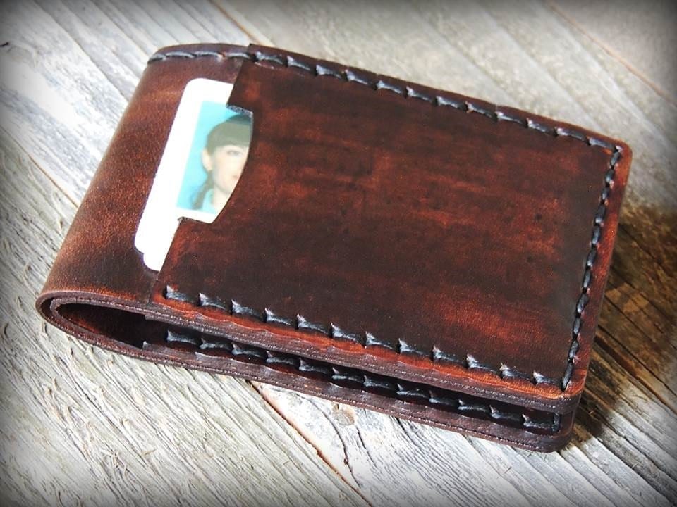Mens Custom Leather Wallet Personalized by SandSLeatherCraft