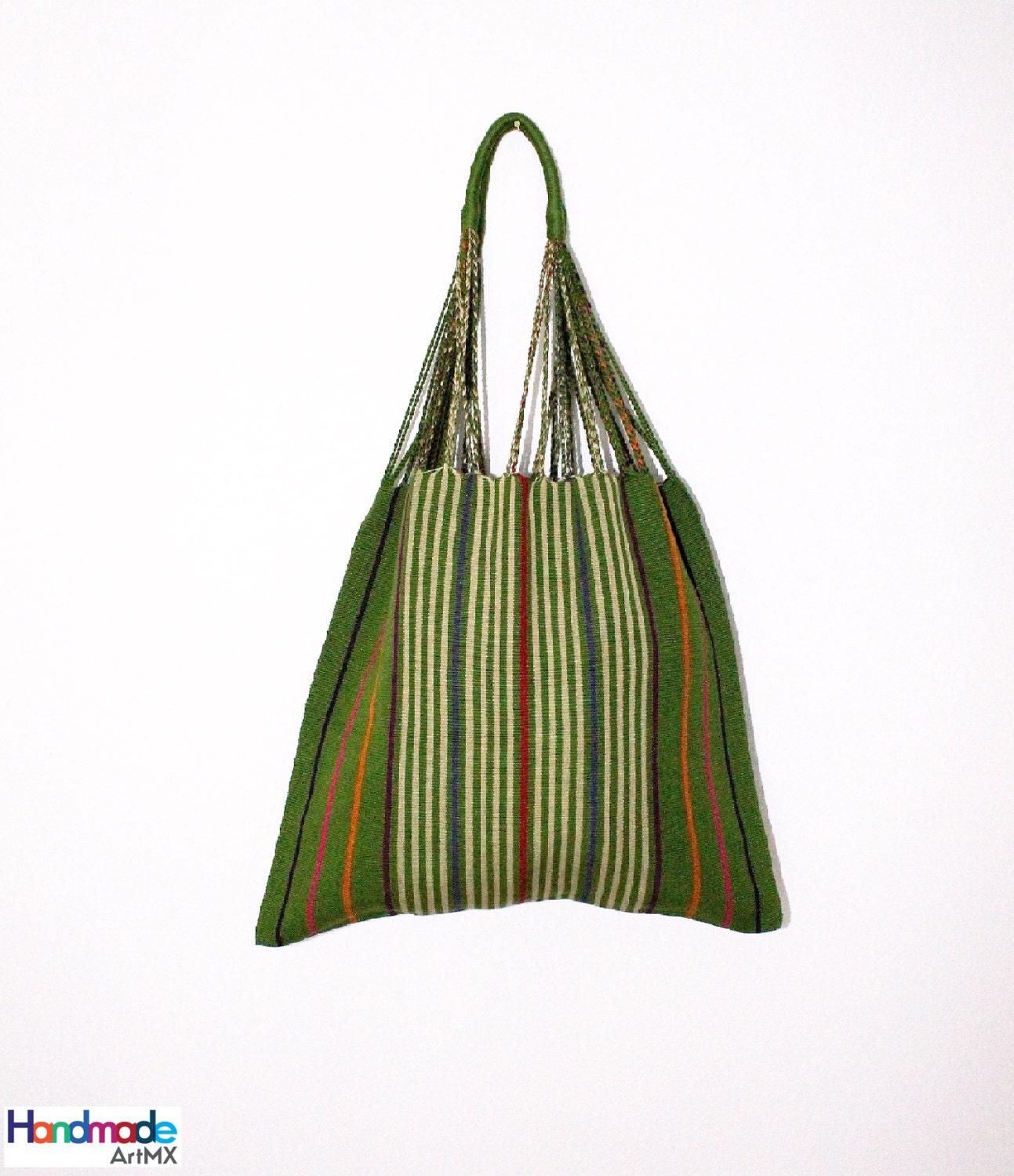 Colorful Embroidered Tote Bag/ Mexican Handwoven by HandmadeArtMX