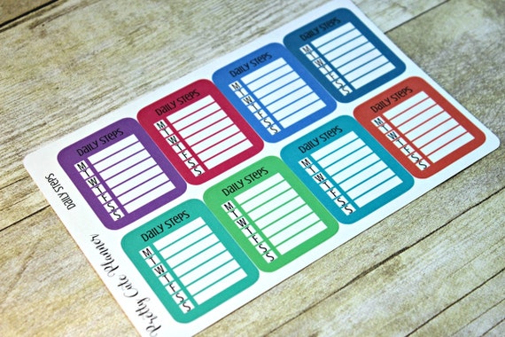 Planner Stickers -Daily Step Tracker Stickers