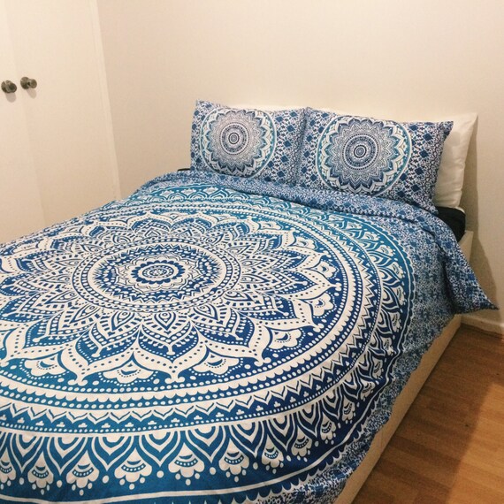 Bohemian Queen size duvet cover set by KOSMOtapestry on Etsy