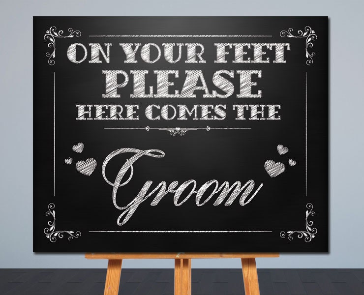 Here Comes the Groom Sign Printable Wedding Chalkboard