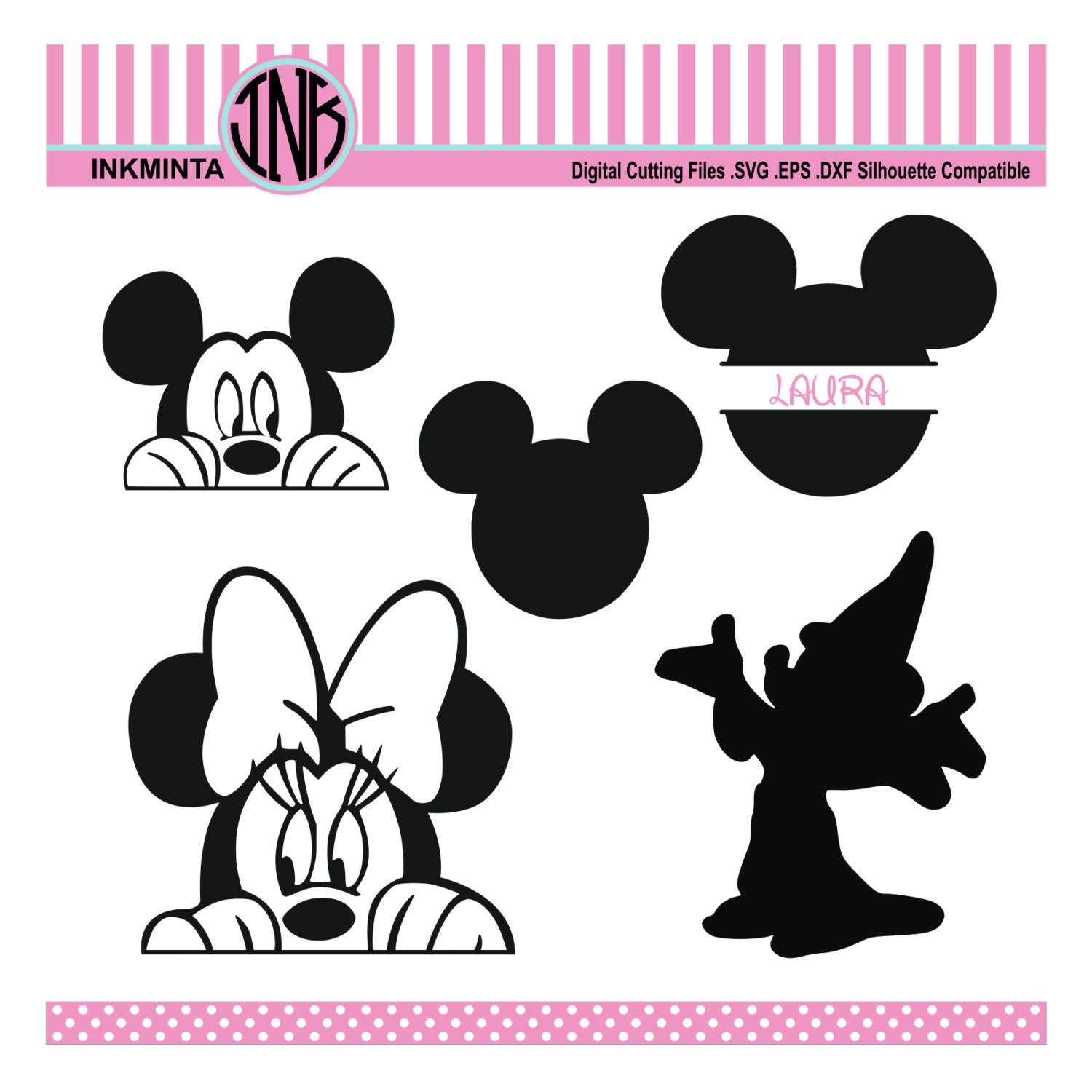 Download Mickey Monogram Svg Minnie Monogram Svg Minnie Mouse Svg