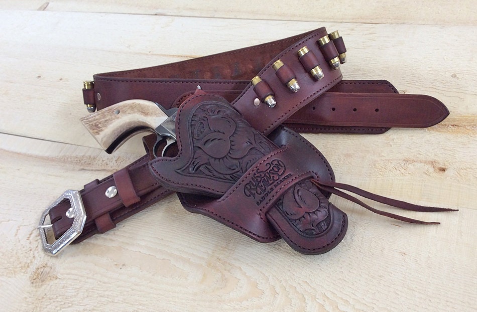 Gun Belt Cross Draw Holster for 45 cal. 4 5/8 inch barrel