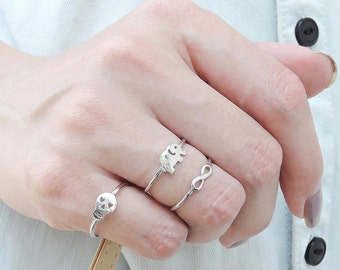 double finger band ring adjustable ring minimal by Lessaremore