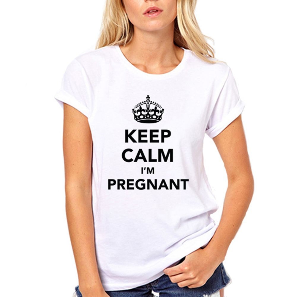 Keep Calm Im Pregnant Funny Maternity Shirts Summer