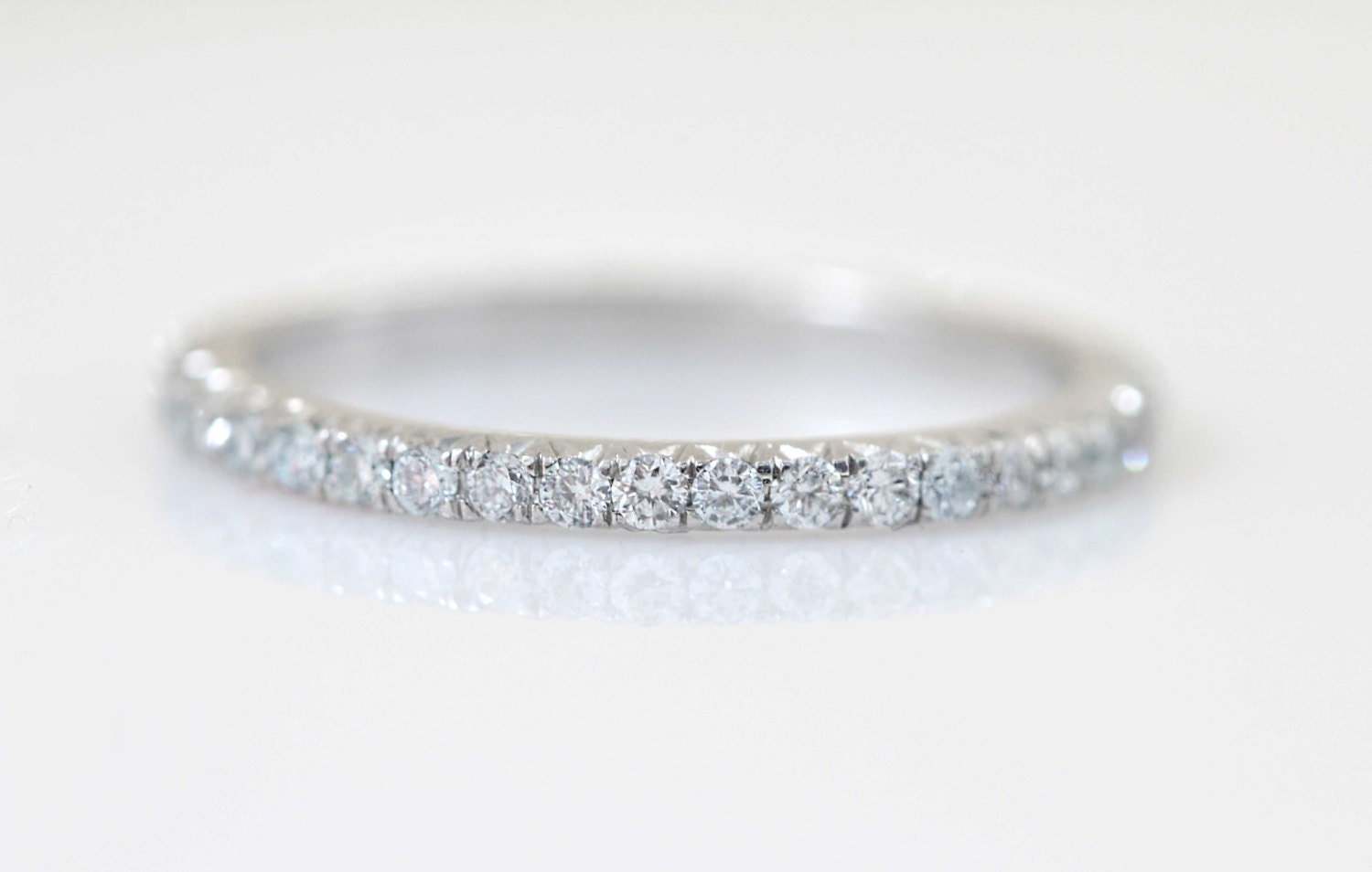 Thin Diamond Eternity Band Wedding Ring Matching Band
