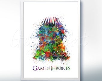 Game of Thrones Iron Throne Watercolor Art Poster Print - Game of Thrones Art Watercolor Painting - Home Decor - House Warming Gift