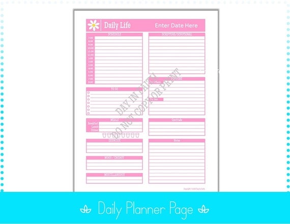 Christian Daily Planner Page Editable Enter Date 8.5 x