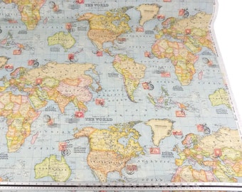 World Map Fabric